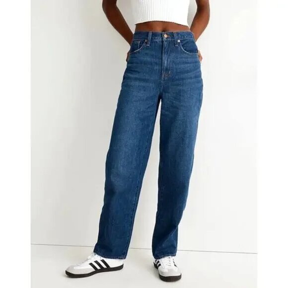 Madewell Jeans Plus Size 32 Blue Denim Baggy Straight NWT Classic - Picture 1 of 14